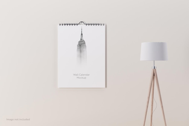 Minimal wall calendar mockup