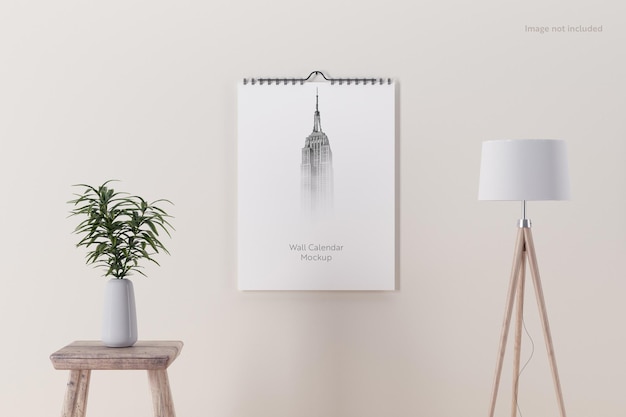 Mockup di calendario da parete minimo