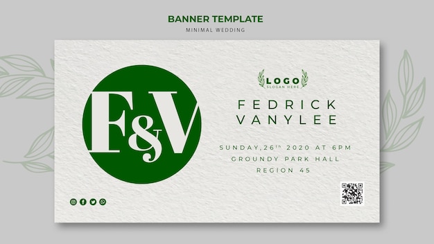 Minimal wedding save the date banner
