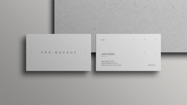 PSD minimal white business card mockup