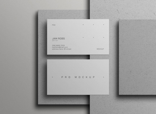 PSD minimal white business card mockup