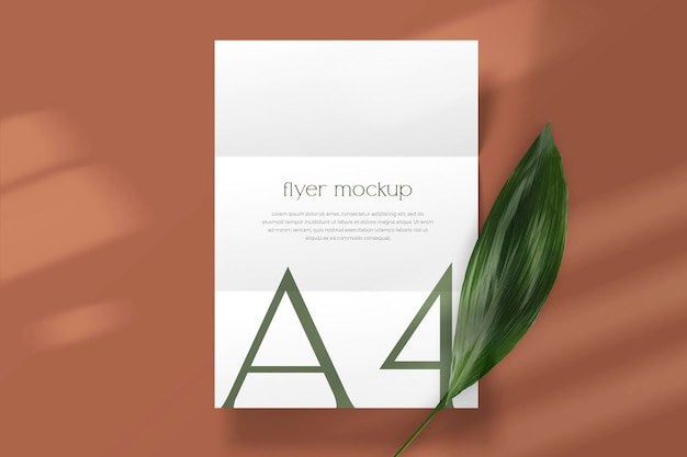 PSD minimale a4 briefhoofd flyer groene bladeren psd mockup