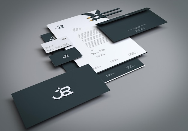 Minimale branding briefpapier set mockup voor presentatie