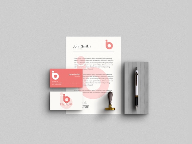 Minimale briefpapier set mockup