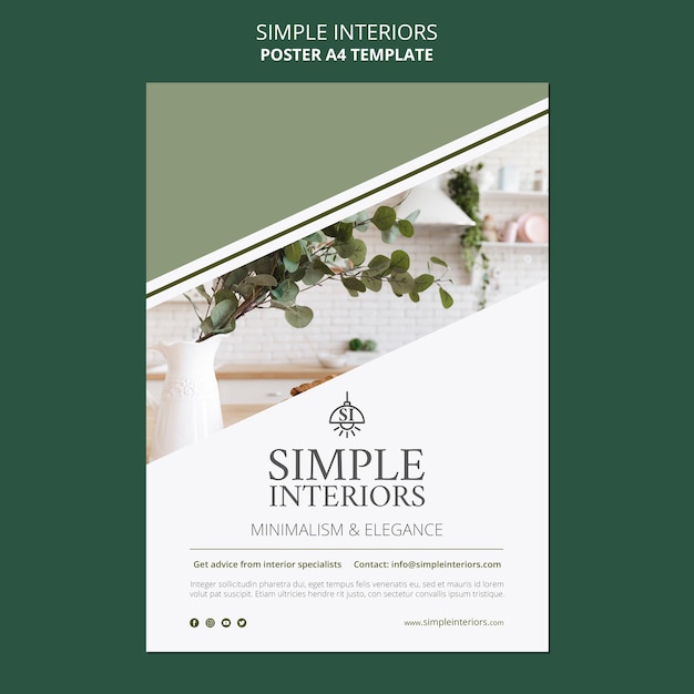 Minimale interieurs poster sjabloon