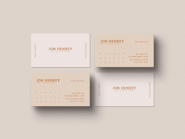 Minimale mockup voor visitekaartjes