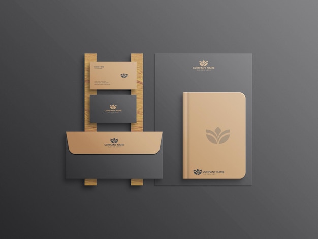 minimale presentatie van het Stationery Mockup-logo