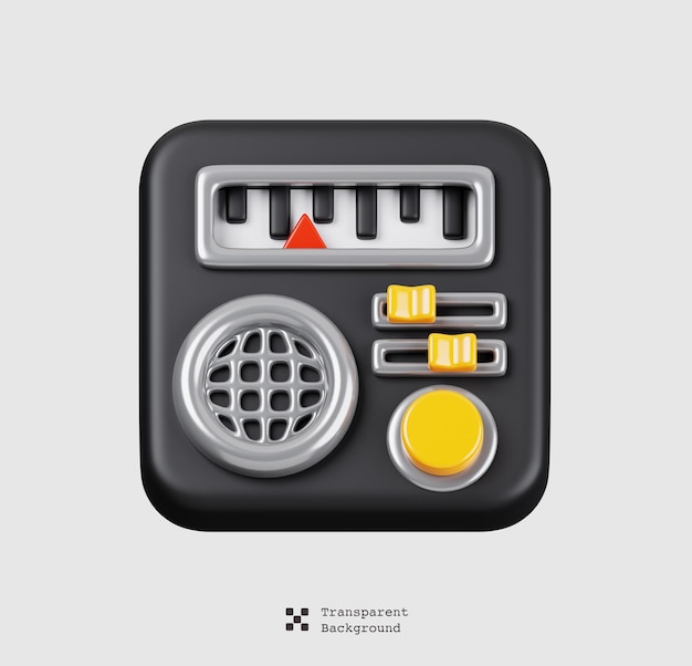 PSD minimale radio geïsoleerd algemeen ui icon set concept 3d render illustratie