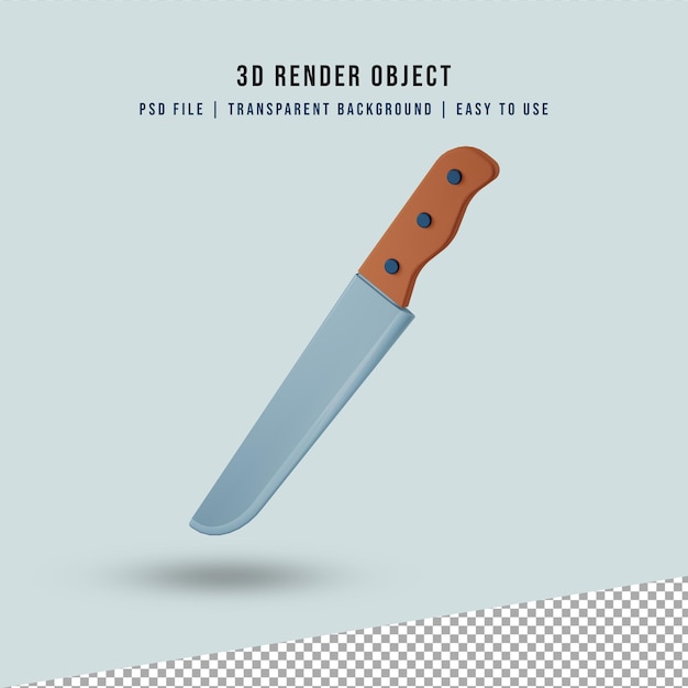 PSD minimalism 3d rendering knife icon