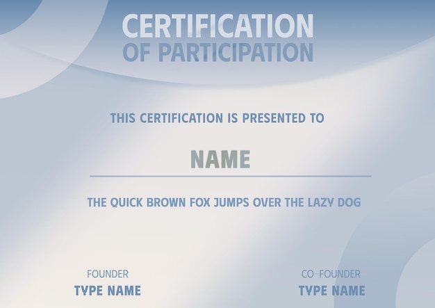 minimalism modern blue certificate template