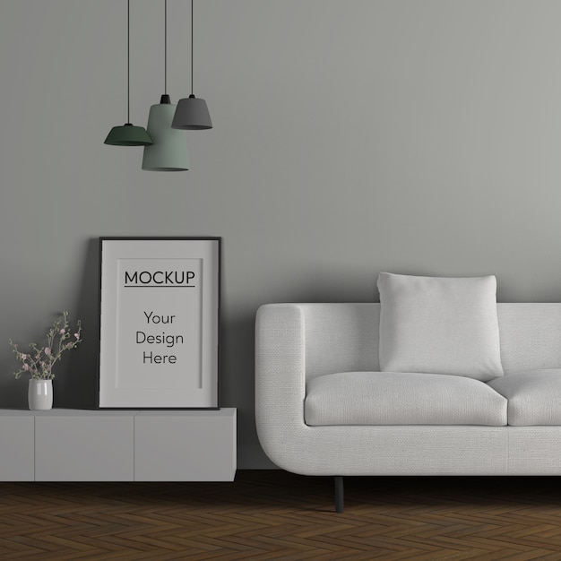 Minimalisme concept met witte sofa