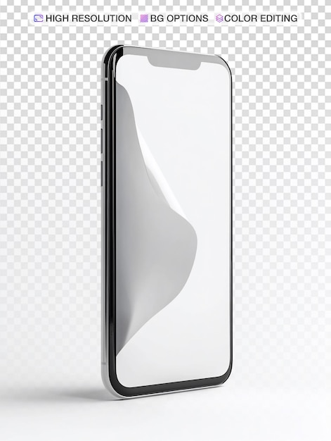 minimalist 3d smartphone model with emerging white sheet on plain background