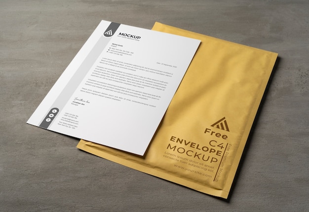 Minimalist a4 envelope mockup