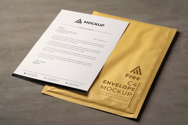 Minimalist a4 envelope mockup