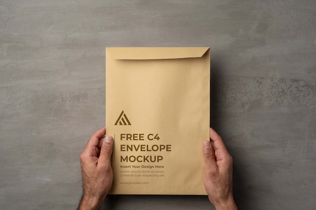 PSD minimalist a4 envelope mockup