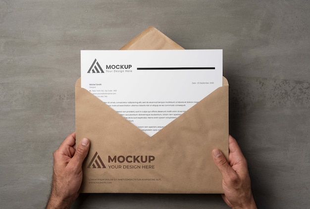 Mockup di busta a4 minimalista