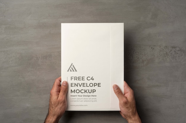 PSD minimalist a4 envelope mockup