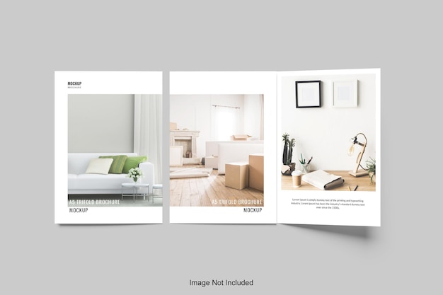 Mockup di brochure a tre ante a5 minimalista