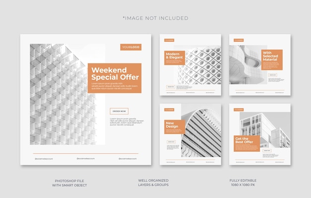 minimalist apartment social media post template