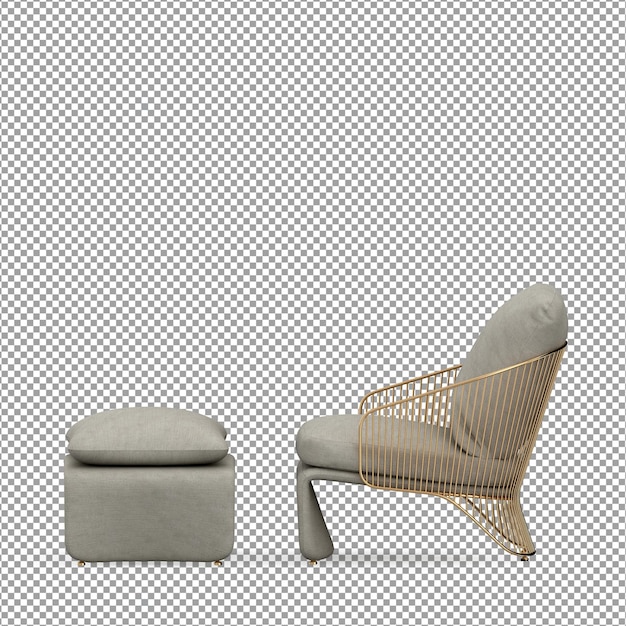 Minimalist Armchair in 3D Rendering