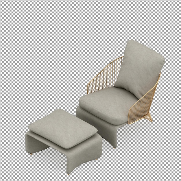 Minimalist armchair in 3d rendering