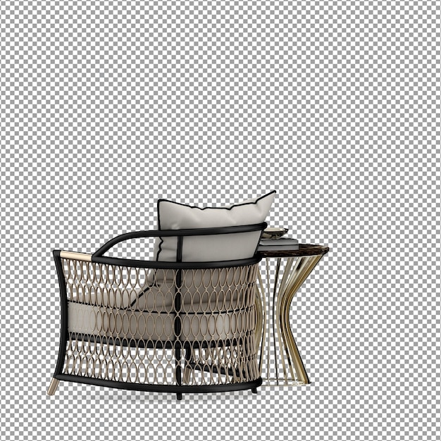 PSD minimalist armchair in 3d rendering