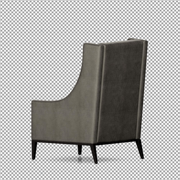 Minimalist armchair in 3d rendering