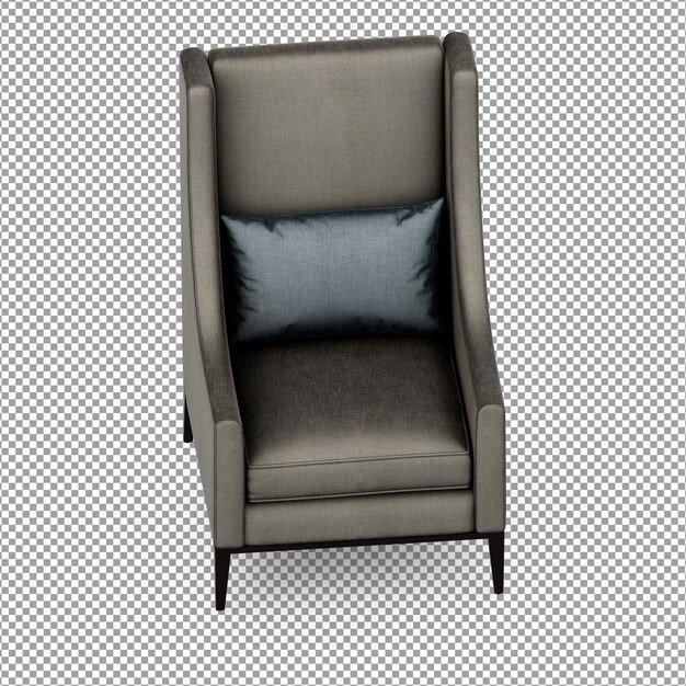 Minimalist armchair in 3d rendering