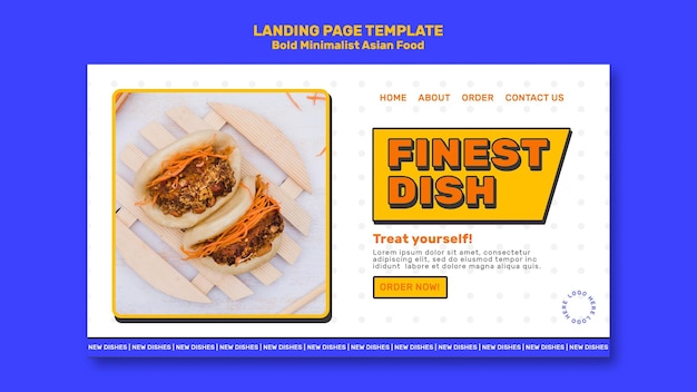 Modello web minimalista cibo asiatico