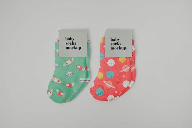 PSD minimalist baby socks mockup