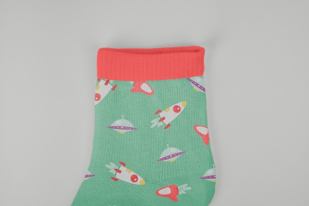 Minimalist baby socks mockup