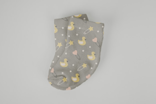 Minimalist baby socks mockup