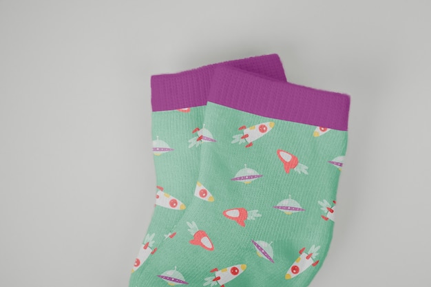 PSD minimalist baby socks mockup