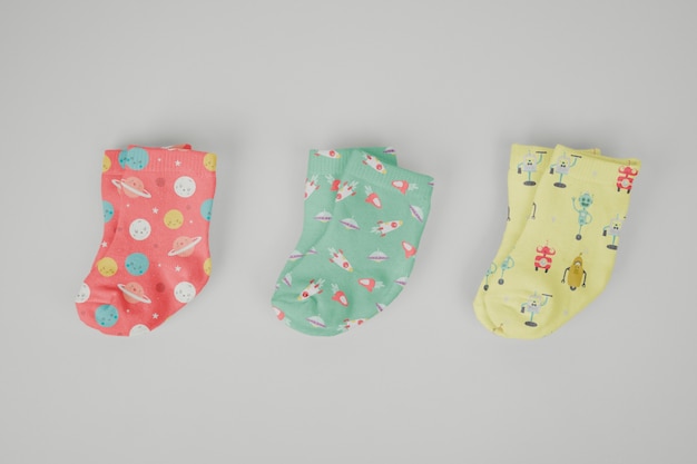 Minimalist baby socks mockup