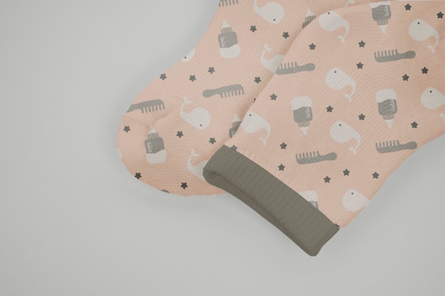 PSD minimalist baby socks mockup