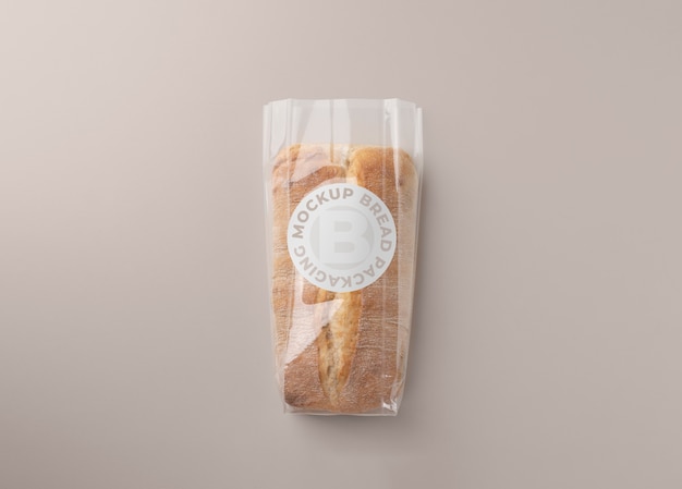 PSD minimalist bio bread packaging mockup