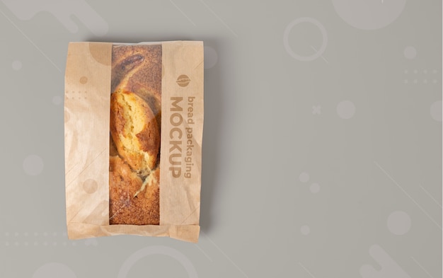 PSD minimalist bio bread packaging mockup