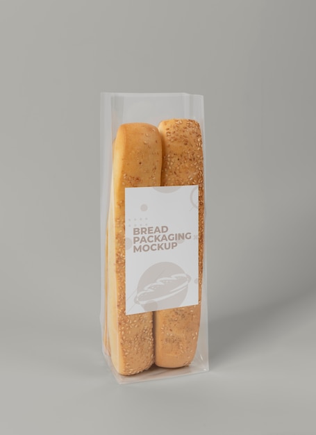 Minimalist bio bread packaging mockup