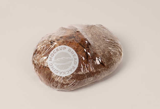 Minimalist bio bread packaging mockup