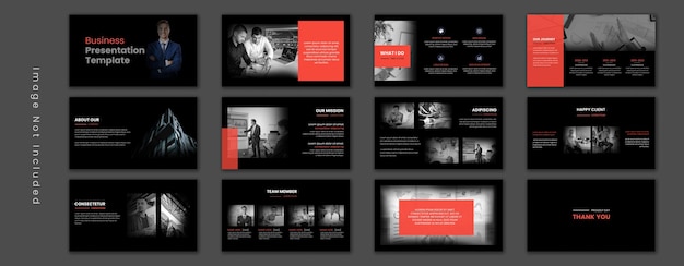 PSD minimalist black presentation slide template