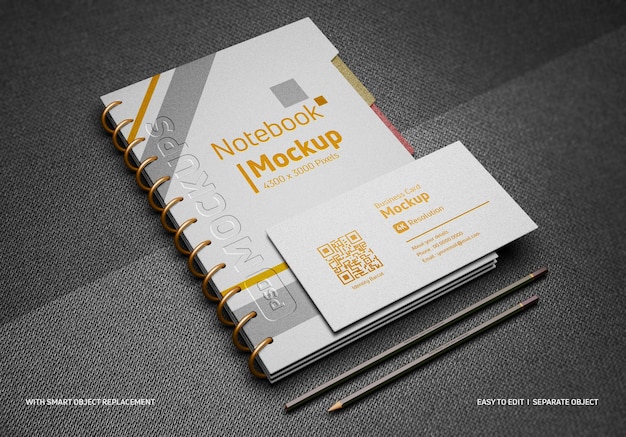 Minimalist book and business card mockups