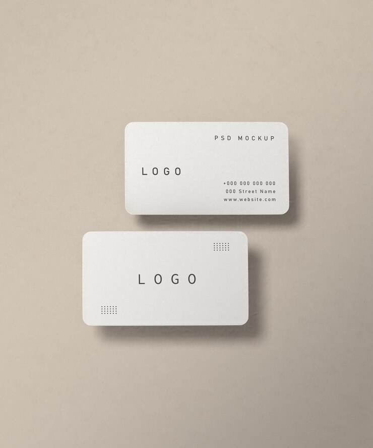 PSD minimalist business card mockup template