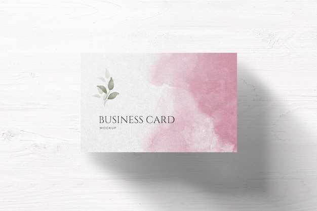PSD minimalista business card mockup su sfondo bianco texture ed effetto ombra