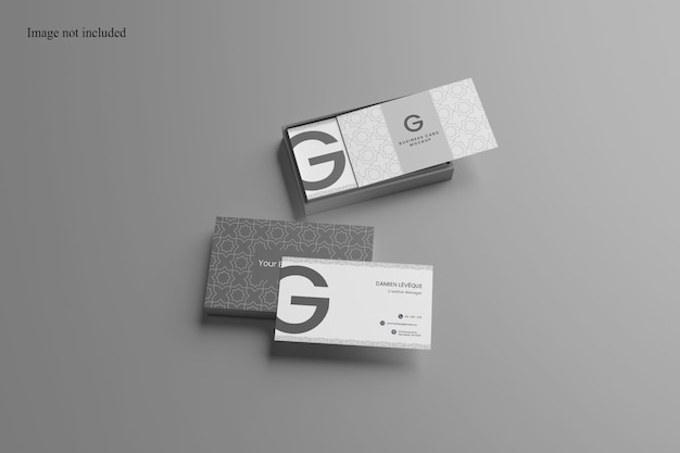 PSD minimalist business card mockup with cover