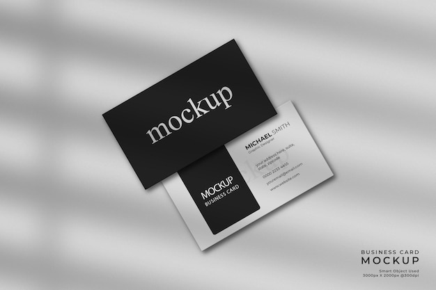 Minimalist business card mockup with shadow