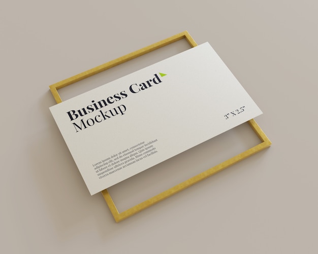 Minimalist business card above square ring gold
