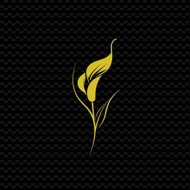 PSD Минималистский логотип calla lily wordmark с d creative vector design of nature collection