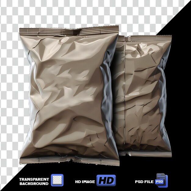minimalist chips pouch for mockup png on isolated background