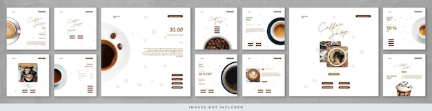 PSD minimalist coffee shop instagram post