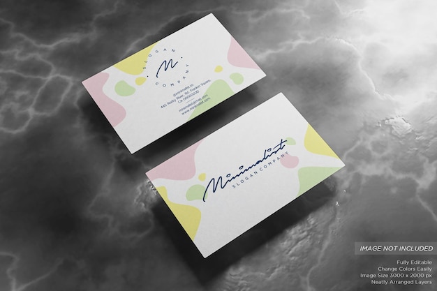 Minimalist composition business card mockup